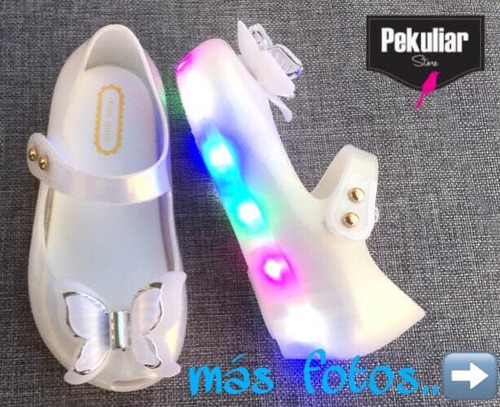 Zapatos Ballerinas Importadas Luz Led Niñas, Mod. Mariposa