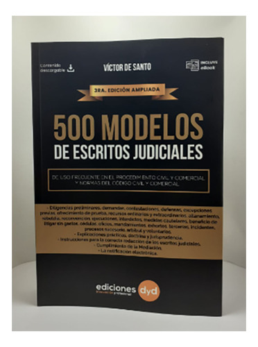 500 Modelos De Escritos Judiciales. 3ra Edición - De Santo, 