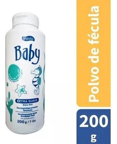 Polvo De Fécula Para Bebes Algabo X 200 Grs Bebe Suave