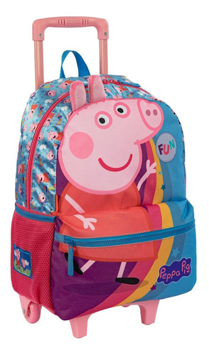 Mochila De Carrinho Infantil Peppa Pig Escolar Feminina