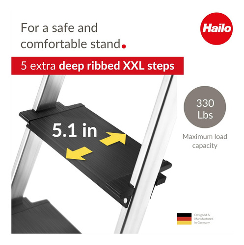 L100 Topline | Escalera Plegable De Aluminio | Cinco Pasos |