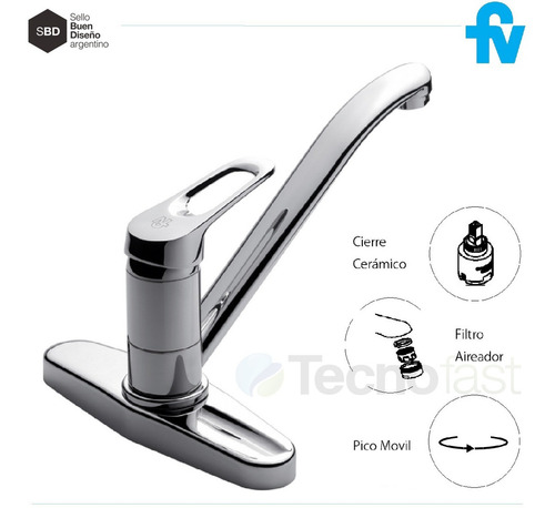 Grifo de cocina monocomando FV B1 Arizona 0411.03/B1 cromo