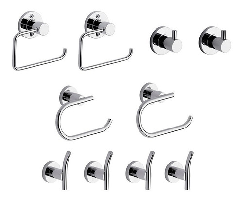 Imagen 1 de 8 de Kit Accesorios Arizona Libby Fv 10 Piezas Cromado Cs6835