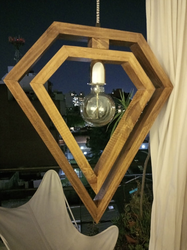 Lámpara Colgante De Madera Rubí Envío Gratis!!