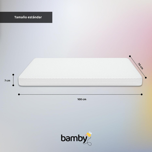 Colchón Cuna Bebe Impermeable Memory 100x70x7 Hipoalergénico Antiácaros Antibacterial Funda Desmontable Lavable Firmeza Media Peso Máx 30 Kg Espuma De Poliuretano