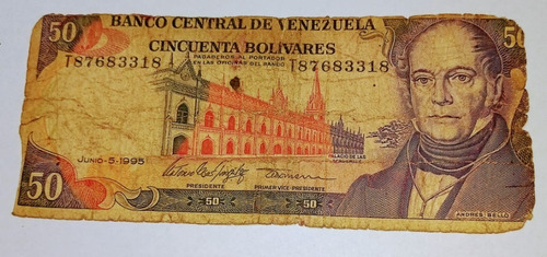 Billete De Venezuela 50 Bolivares 1995-p65g - Fine