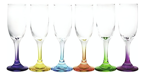 Display 6 Copas Champagne 176cc Flute Versalles Pie Color