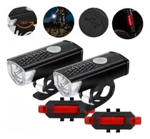 Comprar Juego De Faros Delanteros Y Traseros Usb Led Recargables Par