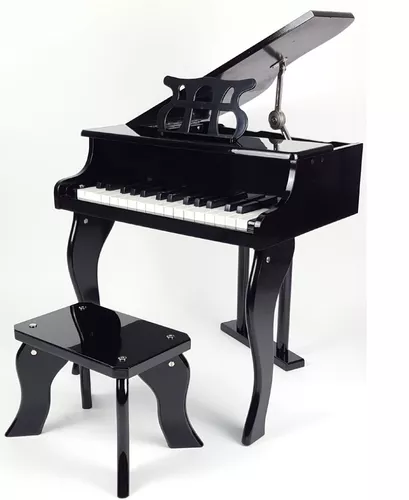 Piano de Madeira Acústico Infantil com 30 Teclas Preto Instrumentos  Musicais Bambalalão Brinquedos Educativos