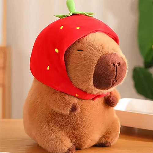 Peluche Carpincho Y Tiara De Fresa 33cm Color A