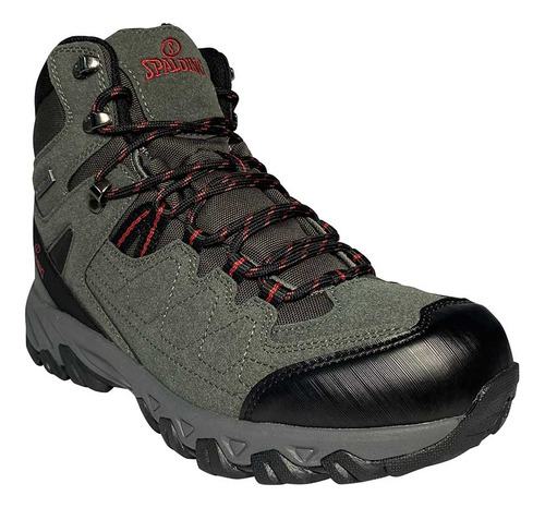 Zapatilla Outdoor Hombre Spalding Zmw4349 Gris Rojo