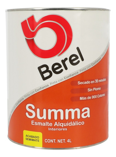 Berel Summa Secado Rápido 4 Litros , Alquidálico 