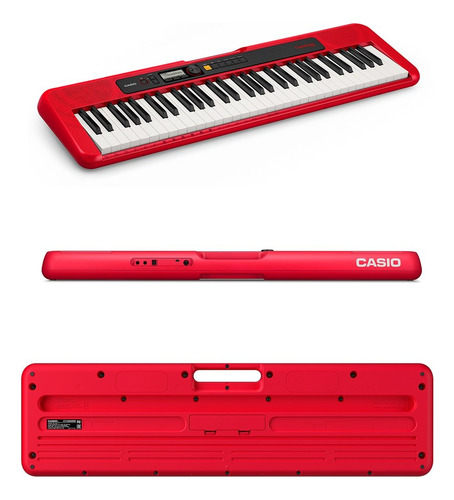 Imagen 2 de 7 de Teclado Casio Ct-s200 Rojo Soporte Funda Acolchada Fuente
