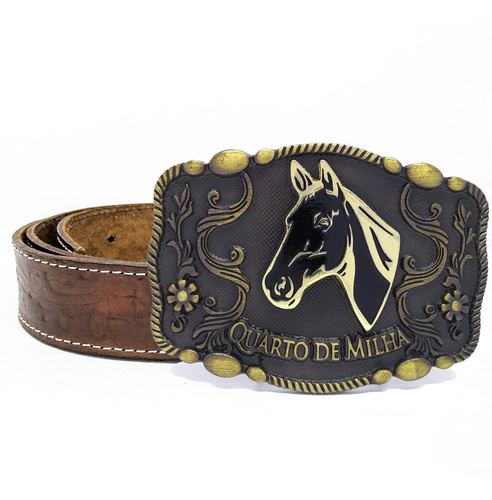 Cinto Country Masculino Cowboy Rodeo Fivela Quarto De Milha