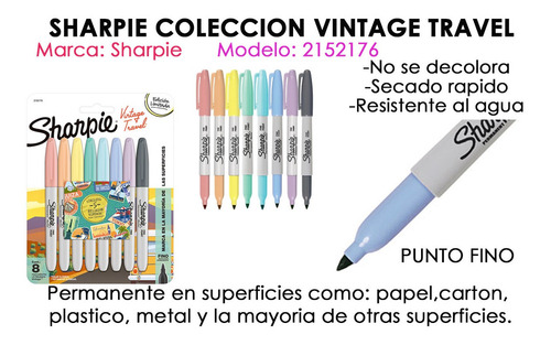 Sharpie Vintage Plumones Permanentes Marcadores Punto Fino