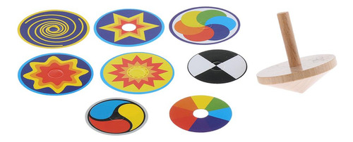 4 Juguete De De Gyro Con 8 Tarjetas De Dibujos Multicolor De