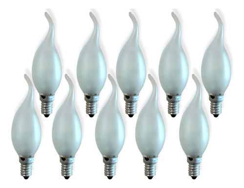 Kit 10 Lâmpadas  Vela Bico Torto 40w 220v Fosca E14