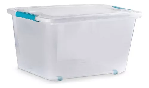 Caja Plastica Transparente 7 Lt Tapa Colores Surtidos Lavoro - Dimeiggs