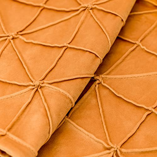 Funda De Almohada Terciopelo Geométrica Amarillo Mostaza, 35