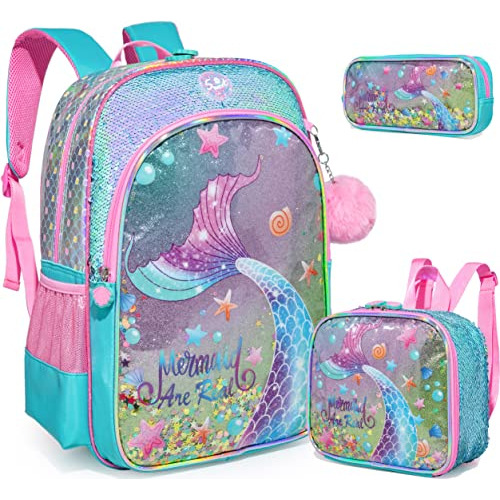 Zbaogtw Mochilas De Sirena Para Niñas Niño Escolar Srp32