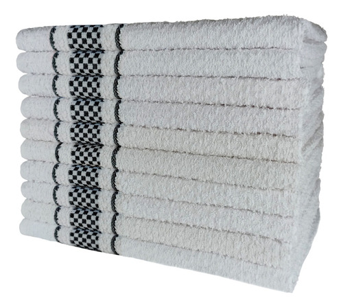 Kit 10 Pano Prato Atoalhado 45x70 100%algodão Alta Absorção Cor Preto