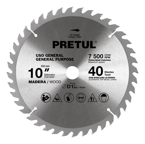 Sierra Circular Corte 10´ Para Madera Disco Inglete 27057