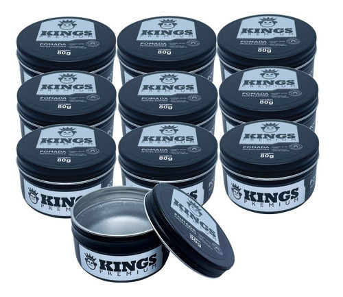 Kit Pomada Modeladora Kings 80g Extra Forte Incolor 10un