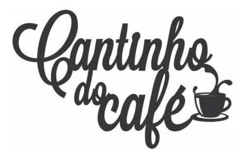 Letra Decorativa Cantinho Do Café Preto 40x30cm