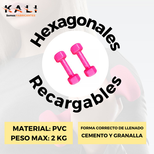 Kit Rosa De Entrenamiento Banda Soga Hexagonales Vacias 2kg