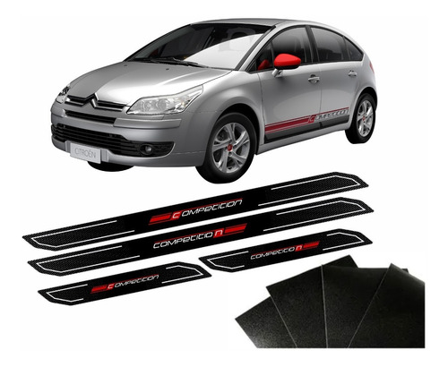 Kit Adesivos Citroen C4 Competition Soleira Porta Resinado