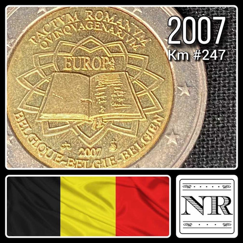 Bélgica - 2 Euros - Año 2007 - Km #247 - Tratado De Roma