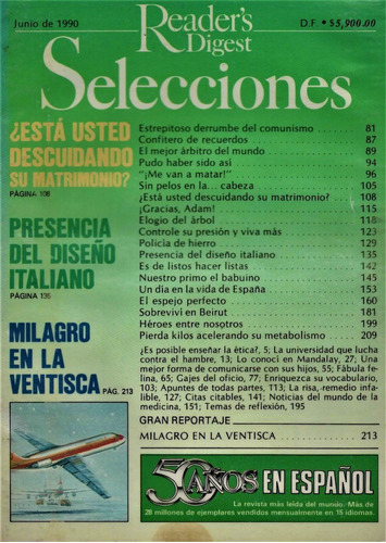 Selecciones Junio 1990 - Diseño Italiano, Matrimonio, España