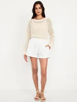 Comprar Short De Tiro Alto R Old Navy De Mezcla De Lino Para Mujer
