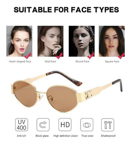 Idotta Gafas De Sol Ovaladas Retro Para Mujeres Y Hombres, Y