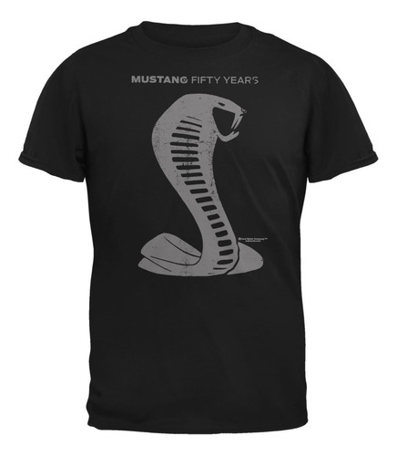 Mustang Cobra Logo 50 Años Camiseta Para Negro Md