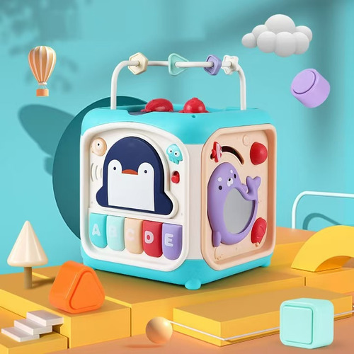Bo Didáctico De Actividades Montessori 7 En 1 Para Bebés Olor Azl Marino