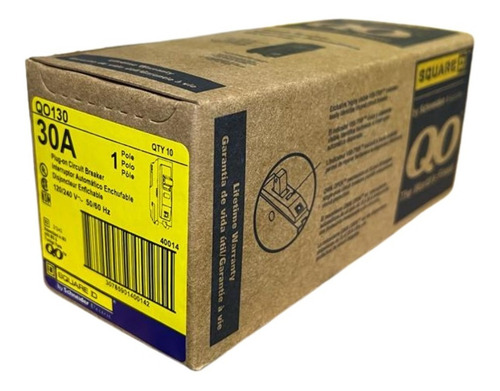Imagen 2 de 6 de Caja Con 10 Interruptor Termomagnético Qo130 1 Polo 30a