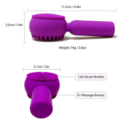 Cepillo De Limpieza Facial De Silicona 2 En 1 Limpiador Color