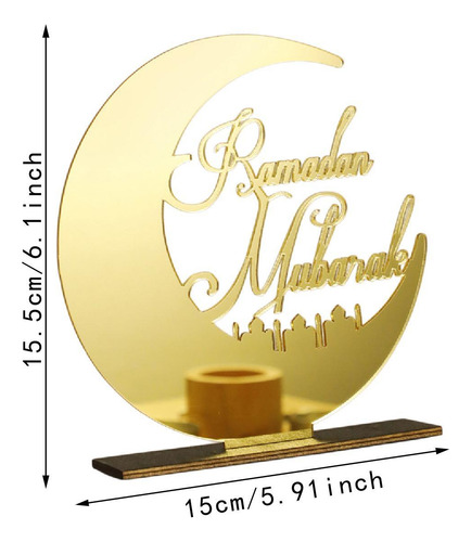 Adorno Artesanal De Decoración De Eid Ramadán Mubarak Oro