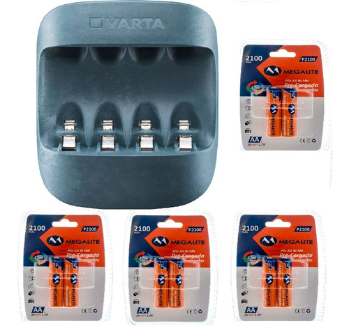 Cargador Varta Usb + 8 Pilas Recargables 2100mah   