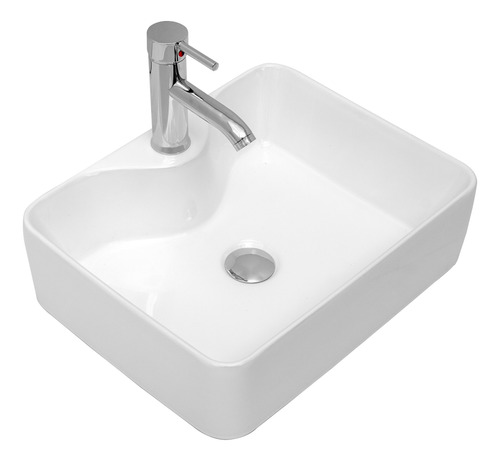 Paquete Lavabo Ovalin Cerámico+ Llave Lavabo Y Desagüe Lujo