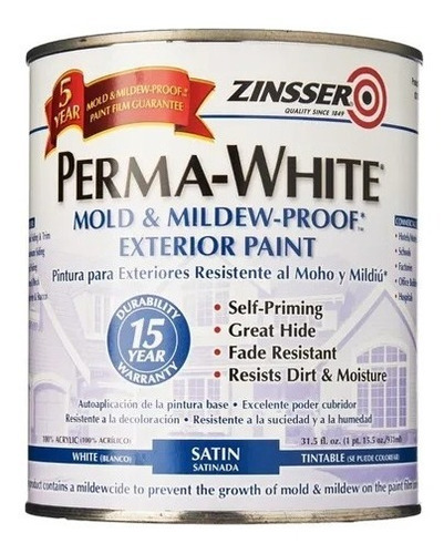 Látex Satinado X 1 Perma White Exterior