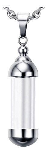 50 Moda Acero Tubo De Colgante De Plata Cadena Cineraria