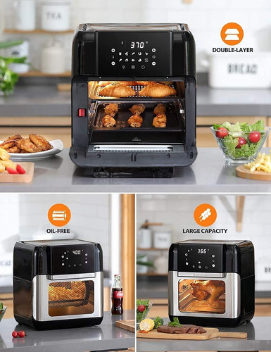 Innsky Freidora De Aire, 10,6 Qt 1500 W Freidora Eléctrica C Color Negro