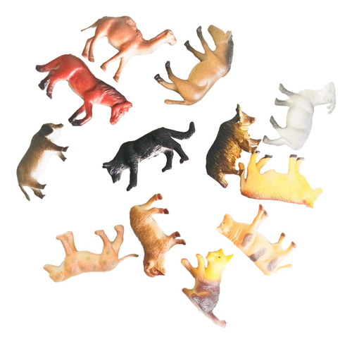 Figuras De Animales De Granja De 12 Uds., Juguetes De