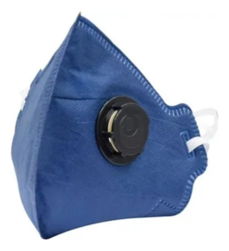 Mascara Pff2 C/ Valvula Proteção Respiratória Azul C/ 10 Un