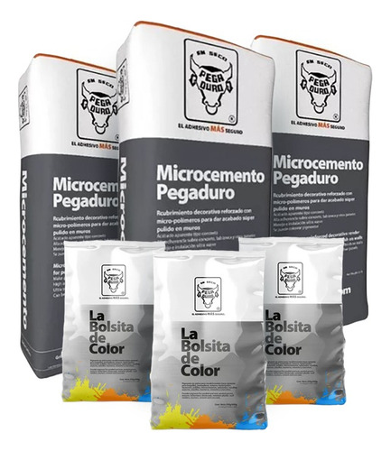 Microcemento Chukum Colores ( 3 Bultos Y Bolsita De Color )