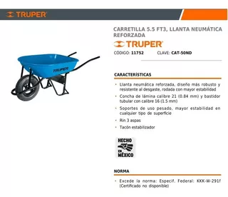 Carretilla Tipo Buggy 5.5p3 Bast.tubo 11752 Truper
