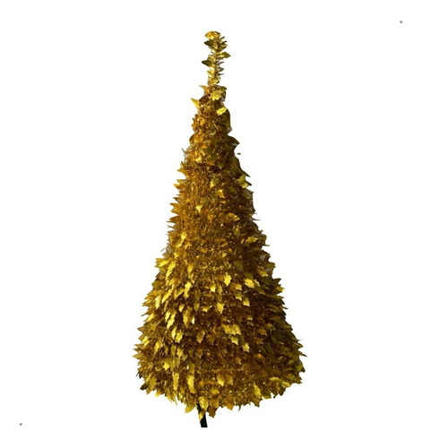 Imagen 6 de 10 de Arbol De Navidad Espiral Plegable 60cm Hojas Metalizado