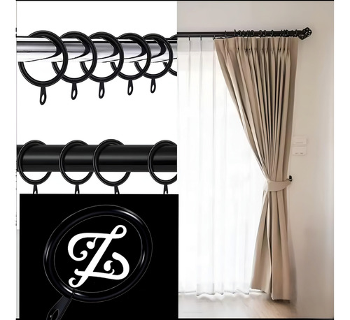 Argollas Metálicas Para Barral 7/8 Y 1 36mm X10 Negro